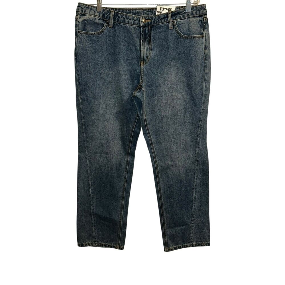 Future Collective High Rise Faded Boyfriend Jeans Size 16